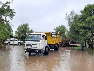 Corrientes, Argentina.- In the photos taken on January 15, 2024, it shows the areas affected by rains and floods in the Argentine province of Corrientes. The central area of the province of Corrientes was affected by heavy rains, with accumulated rainfall of about 550 millimeters, which caused the Santa Lucía and Corrientes rivers to overflow, affecting livestock, rice and tobacco production in the region.