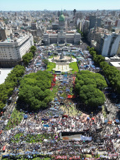 Buenos Aires, Argentina.- En la foto tomada el 24 de enero de 2024, vista de las distintas calles de Buenos Aires durante el paro general contra el DNU y la ley de bases del presidente Javier Milei.