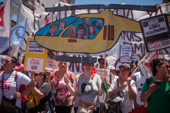 Mar del Plata, Argentina.- In the photo taken on January 24, 2024, strike and mobilization in the streets of the seaside town of Mar del Plata rejection of the DNU and the Omnibus Law of President Javier Milei.