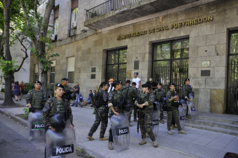 Mar del Plata, Argentina.- In the photo taken on January 24, 2024, strike and mobilization in the streets of the seaside town of Mar del Plata rejection of the DNU and the Omnibus Law of President Javier Milei.