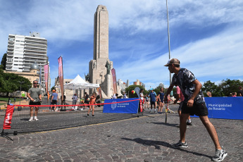 Rosario, Argentina.- In the photo taken on January 21, 2024, tennis fans of all ages participated in a recreational festival in Rosario as an activity prior to the Davis Cup series to be played by Argentina and Kazakhstan on February 3 and 4 at the local Jockey Club.