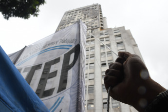 Buenos Aires, Argentina.- In the photo taken on January 16, 2024, the Union of Workers of the Popular Economy (UTEP) and the Evita Movement called for today a "day of assembly and popular pots" in all districts of the country, to "to discuss and define the demands for the strike and mobilisation of next January 24" convened by the CGT.