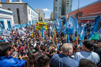 Chubut, Argentina.- In the photo taken on January 24, 2024, strike and mobilization across the country in rejection of the DNU and the Omnibus Law of President Javier Milei.