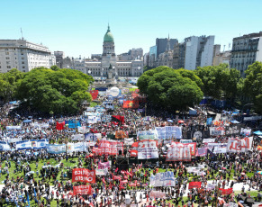 Buenos Aires, Argentina.- In the photo taken on January 24, 2024, view of the different streets of Buenos Aires during the general strike against the DNU and the law of bases of President Javier Milei.