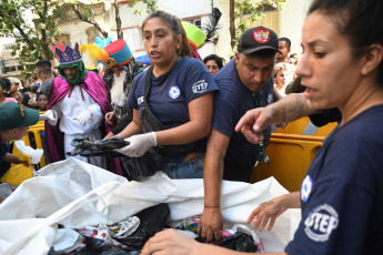 Buenos Aires- En la foto tomada el 6 de enero de 2024, la asociación civil Tierra, Techo y Trabajo realizó una jornada de festejo sobre la calle Padilla, entre Acevedo y Malabia, en el barrio porteño de Villa Crespo.