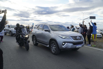 Rīo Gallegos.- En la foto tomada el 6 de enero de 2024, Javier Milei aterrizó en Santa Cruz, para luego visitar las bases antárticas "Marambio" y "Esperanza”.