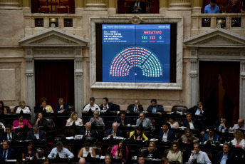 Buenos Aires, Argentina.- In the photos taken on February 6, 2024, Deputies validate the article that establishes the economic emergency. The reforms of the president of Argentina, Javier Milei, were reversed, due to lack of support from his allies in the Chamber of Deputies, which he will deal with again from scratch in a commission. The so-called Omnibus Law, which had been voted in general on February 2, 2024, was in full voting article by article when the official deputy Oscar Zago asked to return the project to the commission, for having voted on things different from those that had been negotiated previously.