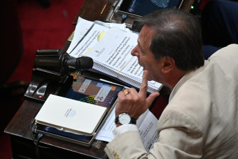 Buenos Aires, Argentina.- In the photos taken on February 2, 2024, the Chamber of Deputies continued for the third consecutive day with the treatment of the "Bases" bill. With 144 votes in favor and 109 against, the controversial Omnibus Law, a broad package of reforms that lost more than half of its articles, received “general” approval in the Chamber of Deputies, which will meet again on Tuesday.