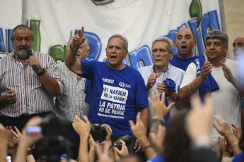 Buenos Aires, Argentina.- In the photos taken on February 20, 2024, Bancarios and Corriente Federal de Trabajadores expressed their rejection of a possible privatization of the bank and issued a statement in which they expressed that "society said no to the sale of public companies".