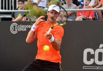 Córdoba, Argentina.- In the photo taken on February 10, 2024, the Argentines Facundo Bagnis (200) and Federico Coria (95) met. The win was for Bagnis 6/3 and 7/5, in 1 hour and 11 minutes of play.