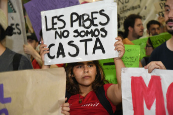 Buenos Aires, Argentina.- In the photos taken on February 21, 2024, the Student Center of the Faculty of Philosophy and Letters of the University of Buenos Aires (UBA), held a "cacerolazo" to demand for "university budget, educational ticket and living wage for teachers and non-teachers".