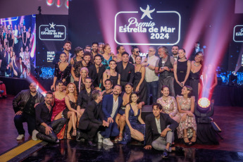 Mar del Plata, Argentina.- In the photos taken on February 5, 2024, during the Premios Estrella de Mar 2024 awards ceremony in Mar del Plata. The rock group "Ciro y Los Persas", led by the former leader of "Los Piojos" Andrés Ciro Martínez, won the Golden Star of the Sea award, while the comedian and partner of President Javier Milei, Fátima Florez, was awarded the award for best Humor and Production Show, in the delivery of these statuettes that recognize the talents of the theater season in Mar del Plata.