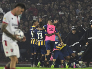 Rosario, Argentina - In the photo taken on February 25, 2024, Rosario Central was strong at the Marcelo Bielsa Stadium and defeated Newell's 1-0 with a goal by Ignacio Malcorra to win the Rosario Clasico in the seventh round of the Professional League Cup 2024.