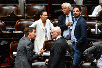 Buenos Aires, Argentina.- In the photos taken on February 1, 2024, Deputies resumed the session to debate the "Bases" law. The opposition abandoned the debate in the Chamber of Deputies in which the controversial Omnibus Law of the president of Argentina, Javier Milei, was discussed. The congressmen took to the streets to ask that the protest against the law be allowed to develop, in which there were reports between protesters and the police forces.