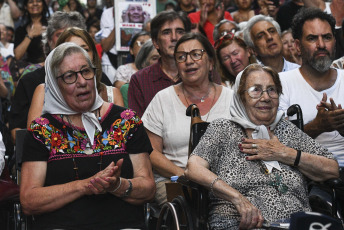 Buenos Aires, Argentina.- In the photos taken on February 22, 2024, political and union leaders, officials and mayors of the province of Buenos Aires participated in a public class in defense of the Madres de Plaza de Mayo National University (UNMA). The call was made by that organization that defends Human Rights under the slogan "the University of Mothers defends itself."