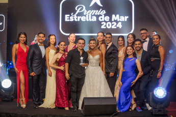 Mar del Plata, Argentina.- In the photos taken on February 5, 2024, during the Premios Estrella de Mar 2024 awards ceremony in Mar del Plata. The rock group "Ciro y Los Persas", led by the former leader of "Los Piojos" Andrés Ciro Martínez, won the Golden Star of the Sea award, while the comedian and partner of President Javier Milei, Fátima Florez, was awarded the award for best Humor and Production Show, in the delivery of these statuettes that recognize the talents of the theater season in Mar del Plata.