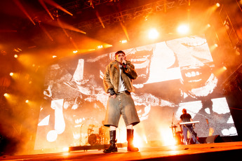 Neuquén, Argentina.- In the photos taken on February 12, 2024, nearly 300 thousand spectators attend the eleventh edition of the National Confluencia Festival, in Neuquén, with artists such as the rapper Dillom (photo) and the cumbia band La Delio Valdez.