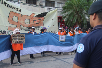 Formosa, Argentina.- In the photos taken on February 26, 2024, teachers participate in a national strike by the Confederation of Education Workers of the Argentine Republic (Ctera) in rejection of the economic adjustment of the national government and in demand for a better offer wage.