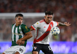 Buenos Aires, Argentina.- In the photos taken on February 18, 2024, during the River vs. Banfield, for Group B of the Copa de la Liga in the Monumental. River and Banfield played 1 to 1. Braian Galván and Pablo Solari marked the sides of the encounter.