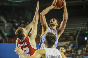 Mar del Plata, Argentina.- In the photos taken on February 22, 2024, the Argentine basketball team played against Chile, in Group A, in the Americup 2025 Qualifiers in Nicaragua. Argentina beat Chile 90 to 78 in the first qualifying window for the AmeriCup 2025. Nicolás Brussino was the team's scorer with 19 points.