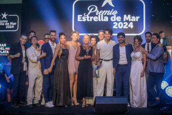 Mar del Plata, Argentina.- In the photos taken on February 5, 2024, during the Premios Estrella de Mar 2024 awards ceremony in Mar del Plata. The rock group "Ciro y Los Persas", led by the former leader of "Los Piojos" Andrés Ciro Martínez, won the Golden Star of the Sea award, while the comedian and partner of President Javier Milei, Fátima Florez, was awarded the award for best Humor and Production Show, in the delivery of these statuettes that recognize the talents of the theater season in Mar del Plata.