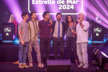 Mar del Plata, Argentina.- In the photos taken on February 5, 2024, during the Premios Estrella de Mar 2024 awards ceremony in Mar del Plata. The rock group "Ciro y Los Persas", led by the former leader of "Los Piojos" Andrés Ciro Martínez, won the Golden Star of the Sea award, while the comedian and partner of President Javier Milei, Fátima Florez, was awarded the award for best Humor and Production Show, in the delivery of these statuettes that recognize the talents of the theater season in Mar del Plata.