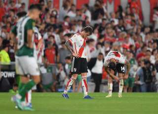 Buenos Aires, Argentina.- En las fotos tomadas el 18 de febrero del 2024, durante el partido River vs. Banfield, por el Grupo B de la Copa de la Liga en el Monumental. River y Banfield igualaron 1 a 1. Braian Galván y Pablo Solari marcaron los goles del encuentro.