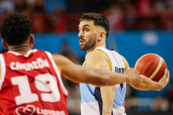 Mar del Plata, Argentina.- In the photos taken on February 22, 2024, the Argentine basketball team played against Chile, in Group A, in the Americup 2025 Qualifiers in Nicaragua. Argentina beat Chile 90 to 78 in the first qualifying window for the AmeriCup 2025. Nicolás Brussino was the team's scorer with 19 points.