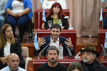 Chubut, Argentina.- In the photos taken on February 26, 2024, after the crossing between the national government and the governor of Chubut, Ignacio Torres, due to the cancellation of the sending of a part of the money from the co-participating fund, the Chubut Legislature decided meet to discuss a draft resolution. Torres stated that he will resort "to judicial means" in the dispute that this district has with the national government over shared resources and set a "deadline until Wednesday for there to be a concrete solution."