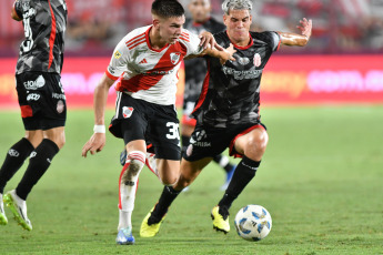 Buenos Aires, Argentina.- In the photos taken on January 31, 2024, during the match between River Plate and Barracas Central, in a match valid for the second date of the Argentine League at the Claudio Chiqui Tapia stadium. River Plate defeated Barracas C by two goals. It was Miguel Ángel Borja who opened the scoring at minute 25 of the second half. Later, in the 35th minute of the same stage, Agustín Ruberto increased the lead, ensuring River Plate's victory.