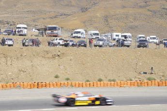 El Calafate, Argentina - In the picture taken on February 24, 2024, the Turismo Carretera is present at the Enrique "Quique" Freile racetrack, in El Calafate, where the first date of the 2024 season is being disputed. According to the schedule, three practice sessions were to be held on Saturday for the main division. This Friday it was informed that the first practice of the day was cancelled. Therefore, the start of the activity, which was scheduled for 8:50 am, will begin at 10 am.