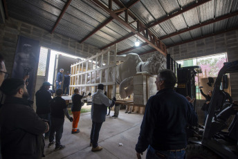 Chaco, Argentina.- In the photos taken on February 2, 2024, the replica of Michelangelo's David is shown, which will be inaugurated on March 6, international sculptor's day. The Chaco city of Resistencia will be the scene of the long-awaited inauguration of “David”, a replica of Miguel Angel's famous creation that will be located in Parque 2 de Febrero and is part of an initiative by the Chaco artist Fabriciano Gómez, also the creator of the Chaco Sculpture Biennial, whose 2024 edition will be officially launched that same day.