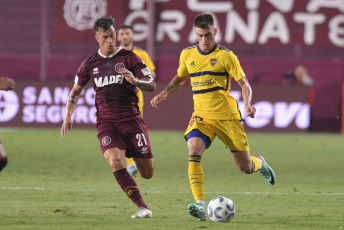 Buenos Aires, Argentina.- In the photos taken on February 18, 2024, during the Boca vs. Argentina party. Lanús, by Grupo B of the Copa de la Liga in La Fortaleza. They lost 2-1 to Boca Juniors and won the Superclassical victory at the Monumental. With the demolition, Boca quedó septimo in the Zone B and he saw it with River in the Monumental, in the classic game of the Copa de la Liga.