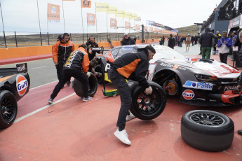 El Calafate, Argentina - In the picture taken on February 24, 2024, the Turismo Carretera is present at the Enrique "Quique" Freile racetrack, in El Calafate, where the first date of the 2024 season is being disputed. According to the schedule, three practice sessions were to be held on Saturday for the main division. This Friday it was informed that the first practice of the day was cancelled. Therefore, the start of the activity, which was scheduled for 8:50 am, will begin at 10 am.