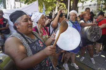 Buenos Aires, Argentina.- In the photos taken on February 1, 2024, the Union of Workers of the Popular Economy (UTEP) carries out a new national day of "empty pots" under the slogan "The only need and urgency is hunger". The Chamber of Deputies continues the special session in which it will seek to approve the bill "Bases and Starting Points for the Freedom of Argentines", promoted by the national government.