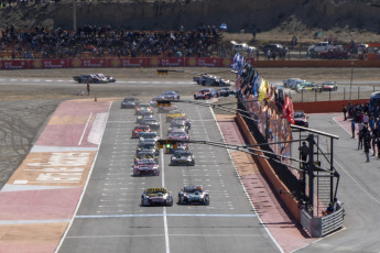 El Calafate, Argentina - In the photo taken on February 25, 2024, Tobías Martínez (Torino NG), a rookie from San Juan, ended up inheriting the victory and won this afternoon the final of the first date of the Turismo Carretera (TC) motor racing championship held in El Calafate, Santa Cruz province, in a race that was chaotic at times and with multiple changing alternatives.