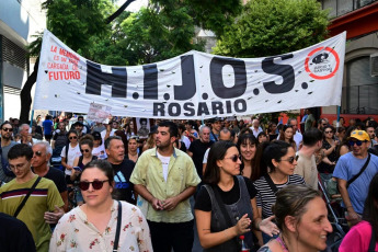 Buenos Aires, Argentina.- In photos taken on March 24, 2024, a crowd protested in a march to Congress to ask for justice for the victims of the state genocide in commemoration of the "Day of Remembrance for Truth and Justice ", an immovable holiday that commemorates the anniversary of the last military dictatorship that ruled the country