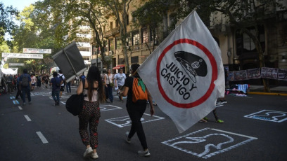 Buenos Aires, Argentina.- In photos taken on March 24, 2024, a crowd protested in a march to Congress to ask for justice for the victims of the state genocide in commemoration of the "Day of Remembrance for Truth and Justice ", an immovable holiday that commemorates the anniversary of the last military dictatorship that ruled the country