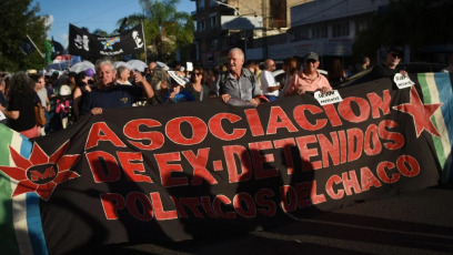 Buenos Aires, Argentina.- In photos taken on March 24, 2024, a crowd protested in a march to Congress to ask for justice for the victims of the state genocide in commemoration of the "Day of Remembrance for Truth and Justice ", an immovable holiday that commemorates the anniversary of the last military dictatorship that ruled the country