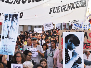 Buenos Aires, Argentina.- In photos taken on March 24, 2024, a crowd protested in a march to Congress to ask for justice for the victims of the state genocide in commemoration of the "Day of Remembrance for Truth and Justice ", an immovable holiday that commemorates the anniversary of the last military dictatorship that ruled the country