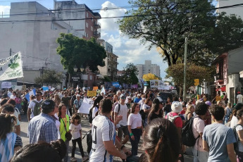 Salta, Argentina.- En las fotos tomadas el 23 de abril del 2024, cientos de miles de personas se manifestaron este martes en toda Argentina para repudiar los recortes de fondos a la universidad pública, en lo que constituye la mayor manifestación hasta el momento contra la política de ajustes del presidente Javier Milei. Las universidades se declararon en emergencia presupuestaria luego de que el gobierno resolviera prorrogar para este año el mismo presupuesto que recibieron en 2023, no obstante la inflación interanual que en marzo rozó el 290%.