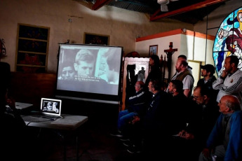 Buenos Aires, Argentina.- In the photos taken on April 11, 2024, one month after the 50th anniversary of the murder of Father Carlos Mugica, the team of priests from popular towns and neighborhoods in Argentina presented a series of commemorative activities that will remember his legacy. The activities were presented in the Padre Carlos Mugica neighborhood of Villa 31, where his remains rest.