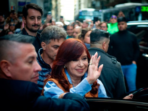 Buenos Aires, Argentina: In the photo, former President Cristina Kirchner led a ceremony for the 50th anniversary of the murder of Father Carlos Mugica, at the Instituto Patria, and once again questioned the economic course of Javier Milei's government, stating that "a similar situation has never been experienced in the 40 years of democracy", on May 11, 2024.