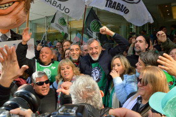 Buenos Aires, Argentina - In the photos, the Association of State Workers (ATE) held a new national day of mobilizations at the headquarters of the Techint company on May 16, 2024. The ATE demanded that the Executive headed by Javier Milei immediately called paritarias to recover “all the purchasing power lost since the Government took office.”