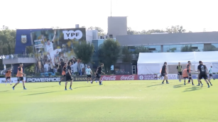 La selección argentina practica fútbol en el predio de Ezeiza previo al Mundial Qatar 2022