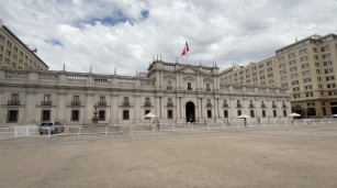 Exteriores del Palacio de La Moneda en Santiago de Chile