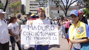 Manifestación opositora contra Nicolás Maduro en Caracas durante las protestas de 2019