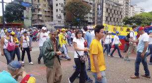 Marcha opositora contra Nicolás Maduro en Caracas, Venezuela, en enero de 2019