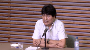 Evo Morales brinda declaraciones antes de regresar a Bolivia tras su estadía en Argentina en 2020